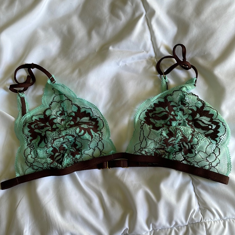 Victoria’s Secret bra bralette lace mint green 36B